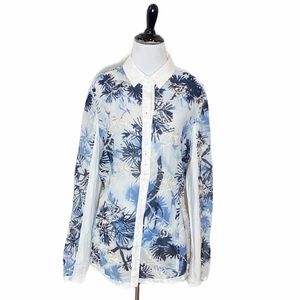 Monoreno Floral De Lis  embroidery blouse